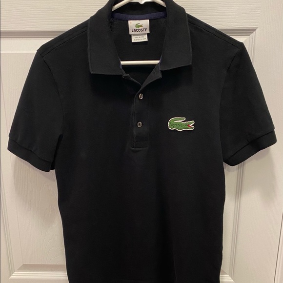 Lacoste | Shirts | Lacoste Black Polo Shirt Size 3 | Poshmark